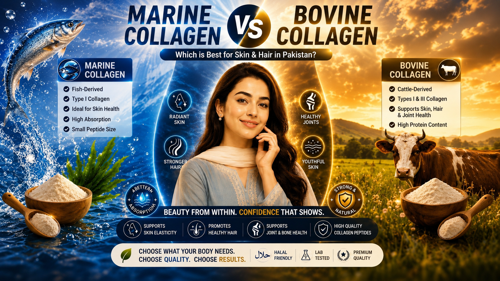 Marine Collagen vs Bovine Collagen: Which Is Best for Skin & Hair in Pakistan?