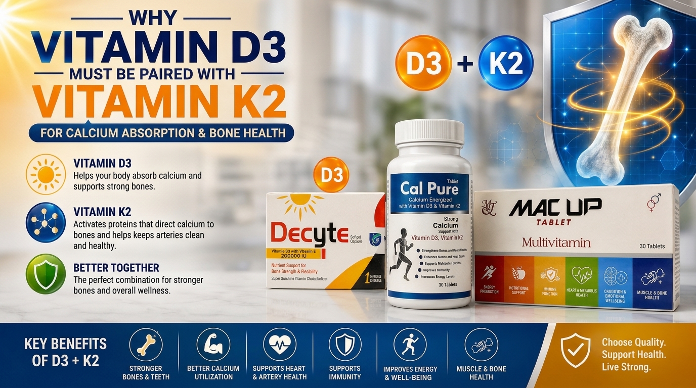 Why Vitamin D3 Must Be Paired with Vitamin K2 for Calcium Absorption & Bone Health