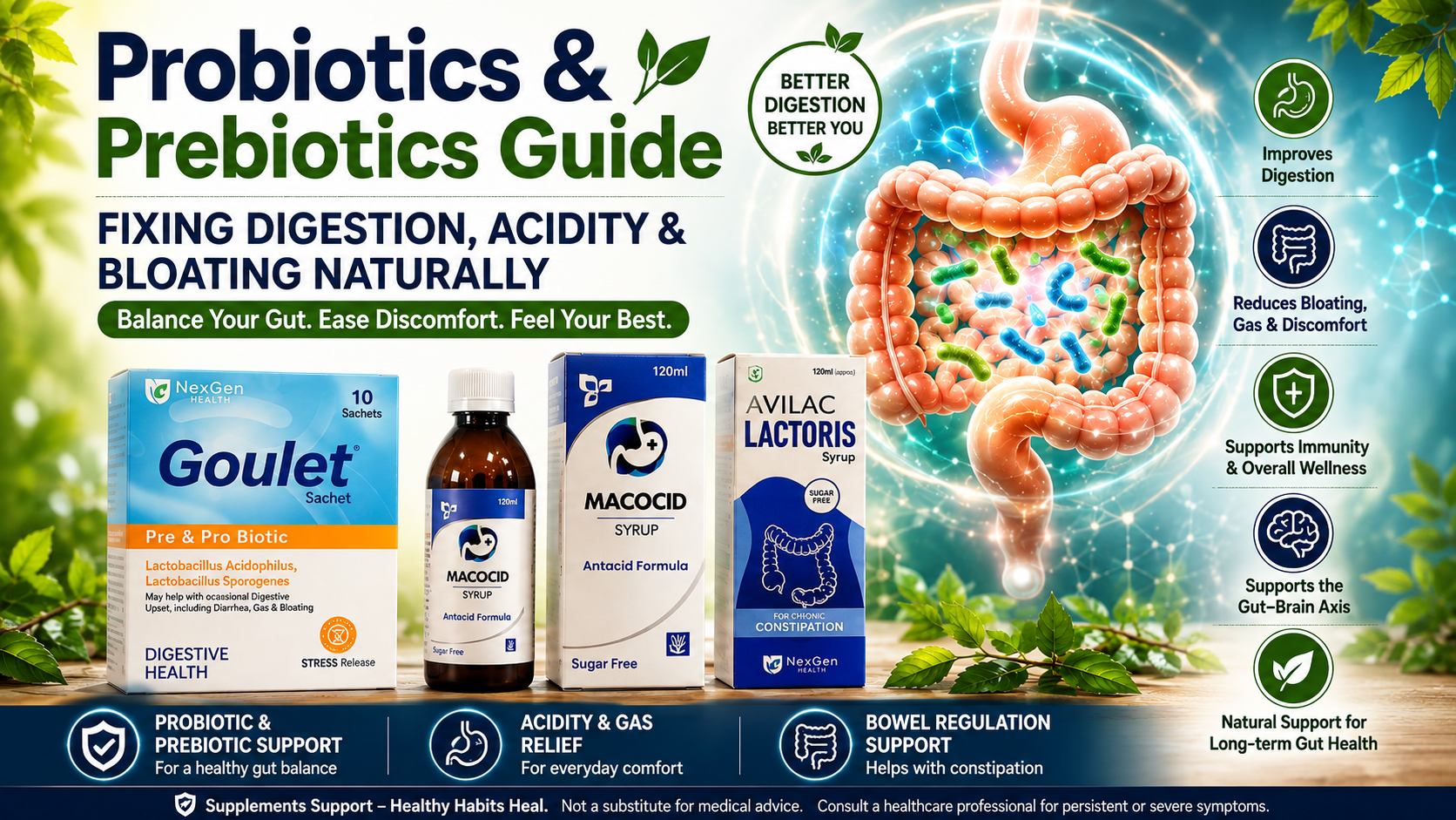 Probiotics & Prebiotics Guide: Fixing Digestion, Acidity & Bloating Naturally