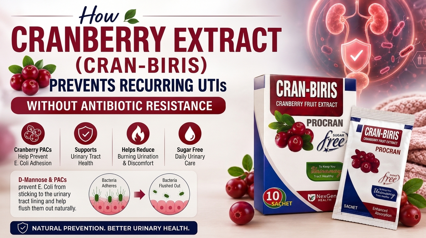 How Cranberry Extract (Cran-Biris) Prevents Recurring UTIs Without Antibiotic Resistance