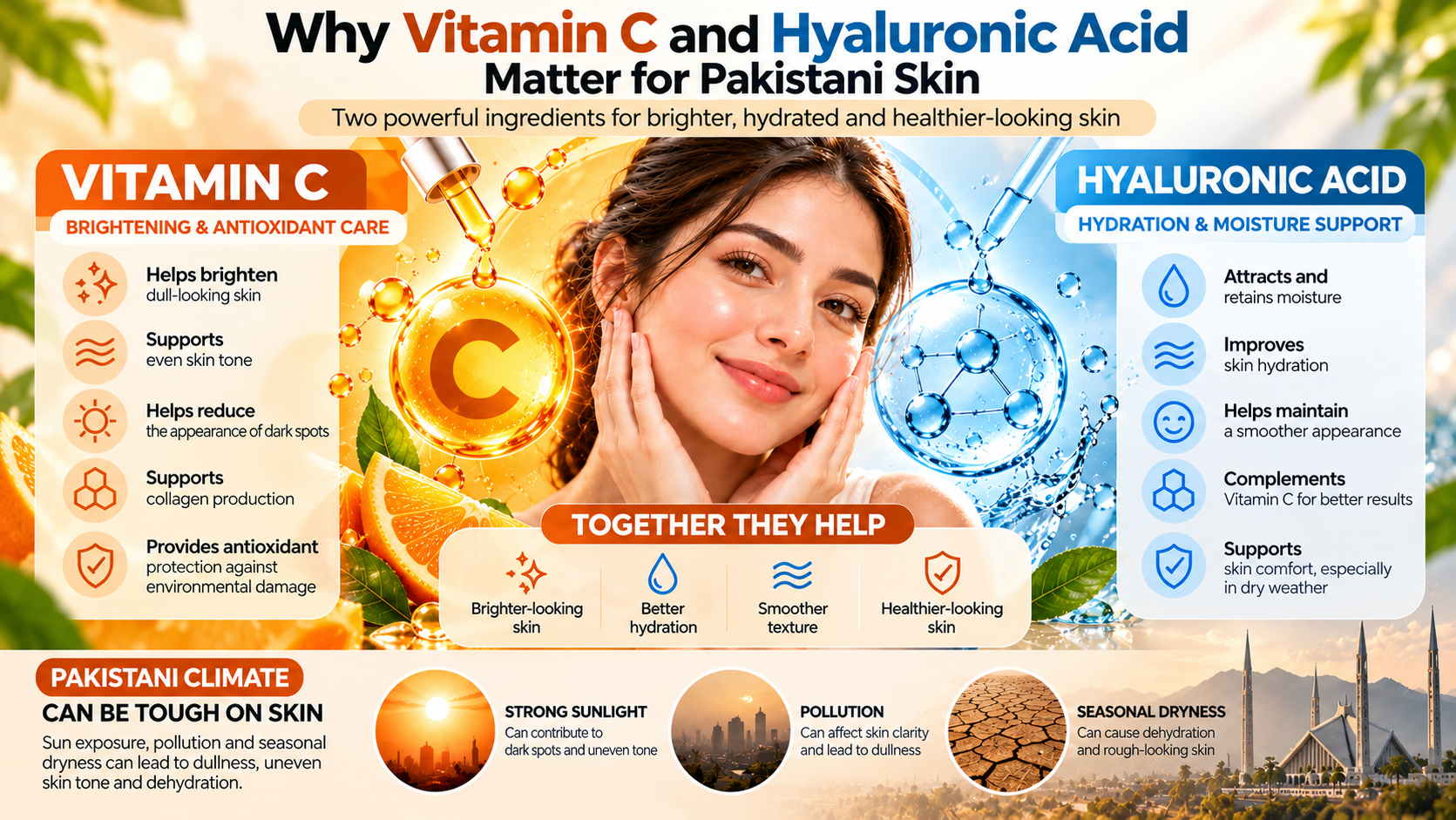 Why Vitamin C and Hyaluronic Acid Matter for Pakistani Skin