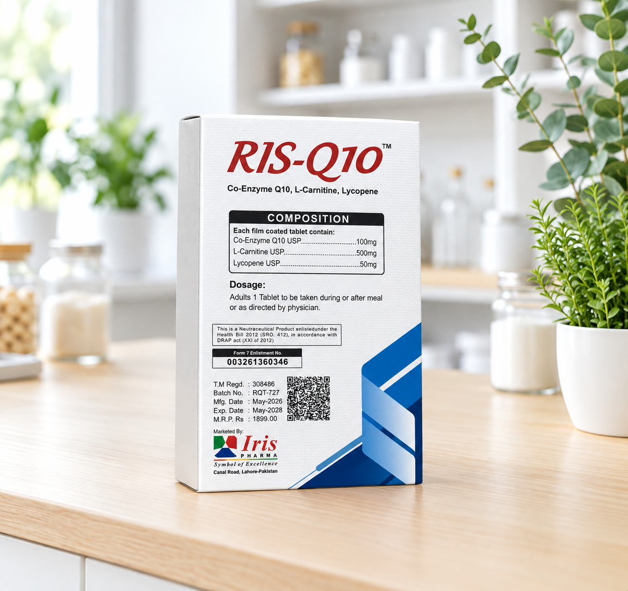 Salmin Ris-Q10 Co-Enzyme Q10, L-Carnitine & Lycopene (30 Tablets) thumb 1