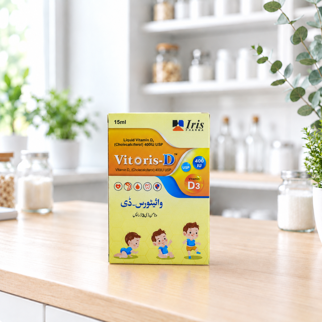 Vitoris-D Vitamin D3 400 IU Liquid Drops (15ml)