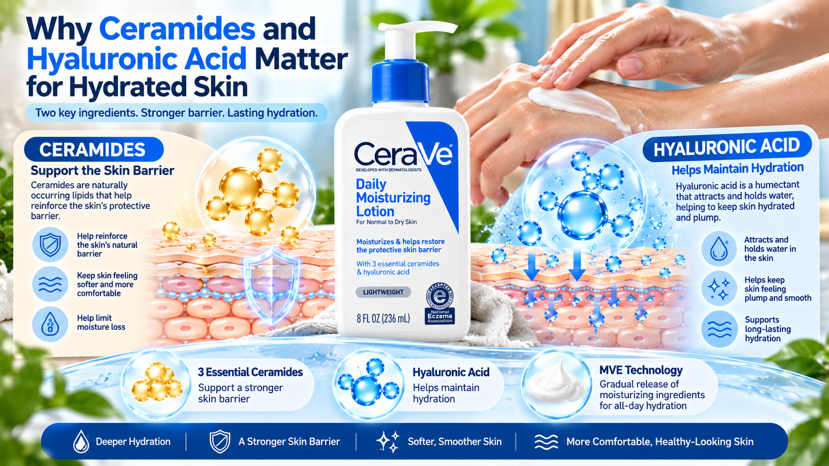 Why Ceramides and Hyaluronic Acid Matter for Hydrated Skin